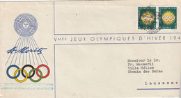 Lettre Entête Commission Presse Vè Jeux Olympiques Hiver ST MORITZ 23/2/1948 Pour Messerli Lausanne Suisse - Inverno1948: St-Moritz