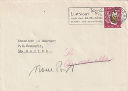 Lettre  Cachet Flamme Luzern 5/2/1948 Pour Messerli  St Moritz Suisse - Hiver 1948: St-Moritz