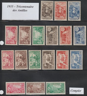 1937 - SERIE TRICENTENAIRE ANTILLES COMPLETE ! * MH (LA PLUPART MLH CHARNIERE LEGERE) - COTE YVERT = 222 EUR. - - 1935 Tricentenaire Des Antilles