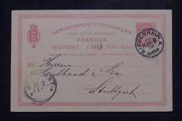 DANEMARK - Entier Postal De Copenhague Pour Stuttgart En 1894  - L 140617 - Postwaardestukken