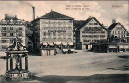 ! Alte Ansichtskarte Einsiedeln, Hotel Du Paon, Hotel Pfauen, Schweiz - Einsiedeln