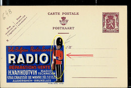 Publibel Neuve N° 648 ( Radio Service :  Réparations Vente  H. VAN HOUTVIN - Bruxelles ) GROS Décalage Couleur Noir  !!! - Varietà/Curiosità