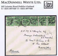 Ireland 1922 (Nov) Thom Wide Setting ½d, Mixed Usage With Thom Narrow ½d (5) On Cover To SS Mantua At Marseilles - Lettres & Documents