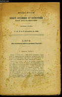 Bulletin De La Société Historique Et Scientifique Des Deux-sèvres 1er, 2e, 3e Et 4e Trimestres - Liste Des Membres Admis - Auvergne