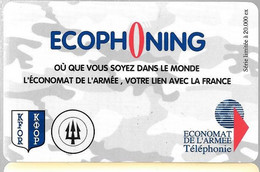 CARTE-PREPAYEE-MILITAIRE- ECOPHONING-DIVISION TRIDANT-GRIS PALE-PALE-20000Ex-TBE - Military Phonecards