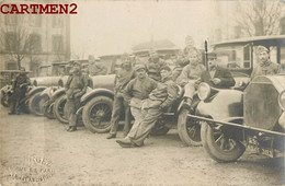 CARTE PHOTO LES LILAS AUTOMOBILES CAMION MILITAIRE PILOTE CONDUCTEUR MECANICIEN VERGEZ PHOTOGRAPHE CAR AUTOMOBILE GUERRE - Les Lilas