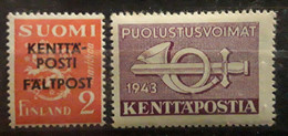 FINLAND FINLANDE 1943 , Poste Militaire Yvert No 2 Et 5 , Neufs ** MNH TB - Militärmarken