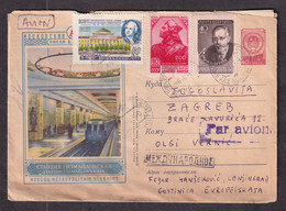 RUSSIA SSSR - Commemorative Envelope Additionally Franked, Sent By Airplane From Russia To Zagreb 1956.  / 3 Scans - Lettres & Documents