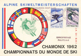 JO Jeux Olympiques Olympic Games CHAMONIX 1962 Chamonix * CPA Illustrateur * Alpine Skiweltmeisterschaften - Jeux Olympiques