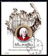 POLAND 1985 Bach Tercentenary Block With Additional Text  Used.  Michel Block 97 II - Used Stamps