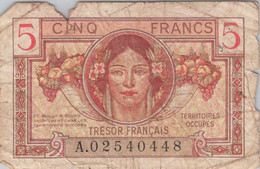 TERRITOIRES OCCUPES TRESOR FRANCAIS 5 Francs - 1947 Tesoro Francés