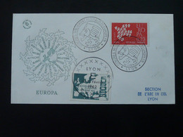 Lettre Avec Vignette Conférence Européenne Lyon Europa 1962 - Covers & Documents