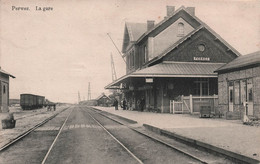 BELGIQUE - Perwez - La Gare - Chemin De Fer - Wagon - Animé - Carte Postale Ancienne - - Perwez
