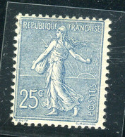 N° Yvert 132 Semeuse Lignée 25ct Neuf * (légère) Cote 80€ - Unused Stamps