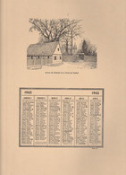 Vieux Papiers - Calendrier 1962 + Illustrations  C Sauer - Recto :et Verso  Strasbourg Autour Du Câtelet Forêt Du Neuhof - Big : 1961-70