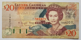 BILLET DE BANQUE - CARAÏBES ORIENTALES - ILE DE STE LUCIE - P.20 L - 20 $ - 1993 - ELISABETH II - TORTUE - FRUIT - East Carribeans