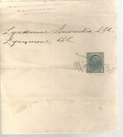 57751) Canada Postal Stationery Wrapper King Postmark Cancel - 1903-1954 Könige