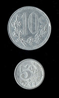 ALGERIE - ALGER - ORAN - CHAMBRE DE COMMERCE - 10 CTS ALGER TTB+ 1918 - 5 CTS ORAN TB+ 1921 - Algerien