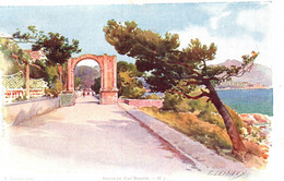 Illustration E. Lessieux, Route Du Cap Martin (Alpes-Maritimes) Chocolats & Thé De La Cie Coloniale - Carte Non Circulée - Lessieux