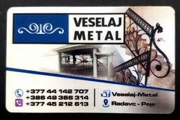 Business Card, Veselaj Metal, Pejë, Peć Kosovo - Business/ Gestion