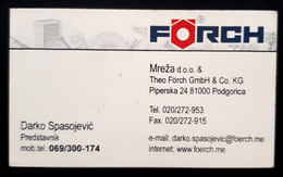 FÖRCH, Podgorica Montenegro, Business Card - Negocios/administración