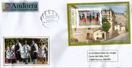 ANDORRA. Danse Catalane "La Sardane" 2016, Bloc-feuillet Sur Lettre FDC - Briefe U. Dokumente