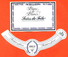 Etiquette + Collerette De Vin Mousseux Demi-sec Soirs De Fete à Tournan En Brie - 75 Cl - Blancs