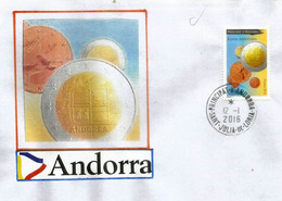ANDORRA. Mise En Circulation Des Premières Pièces En Euro En ANDORRE, Lettre FDC - Lettres & Documents