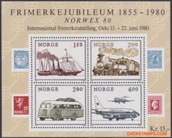 Noorwegen 1980 - Mi:BL 3, Yv:BL 4, Block - XX - Norwex 80 125 Years Of Stamps - Blocchi & Foglietti