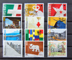 Suisse Switzerland - 3 Séries "villes De Suissse I II III" + 1 Serie "bicentenaire Canton" Complètes Oblitérées - Collections
