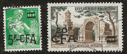 Réunion CFA 1957-1959 N°Y.T. : 333A Et 340 Obl. - Oblitérés