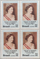 C 617 Brazil Stamp Queen Elisabeth England Monarchy 1968 Block Of 4 - Autres & Non Classés