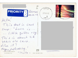 C8  - Finland  Aurora, Lighting Skyscape Stamps Used On Postcard - Cartas & Documentos