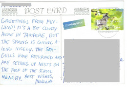 C8  - Finland - Flower, Plant, Green Leaf Stamps Used On Postcard - Cartas & Documentos
