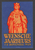 Netherlands DUTCH LANGUAGE MESSE Austria Wien Vienna Exhibition Spring March Fair CINDERELLA LABEL VIGNETTE 1929 - Other & Unclassified