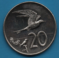 COOK ISLANDS 20 CENTS 1992 KM# 35 QEII OISEAU - Cook