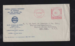 Australia 1940 Meter Cover 2p MELBOURNE X NEW YORK USA Advertising ICIANZ Chemicals - Lettres & Documents