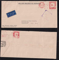 Australia 1941 Censor Airmail Meter Cover 8p MELBOURNE X WELLINGTON New Zealand - Lettres & Documents
