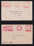 Australia 1945 + 1949 2 Meter Cover 1½p SYDNEY Advertising Breakfast D-Light - Lettres & Documents