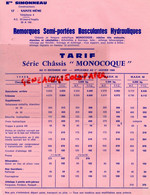 17- ST SAINT MEME- TARIF ETS. A. SIMONEAU -AGRICULTURE REMORQUES BASCULANTES MONOCOQUE -1967-1968 - Agricultura