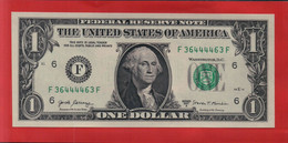 Mega-mega Top-Rarität ! RADAR-Note Incl. Buchstaben: 1 US-Dollar [2017] > F36444463F < {$025-RDR1} - National Currency