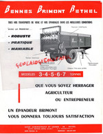 08-RETHEL- RARE PUBLICITE BENNES BRIMONT- AGRICULTURE CONSTRUCTIONS METALLIQUES -SEMI REMORQUE A BENNE EPANDEUR - Agricultura