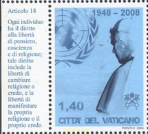688548 MNH VATICANO 2008 VISITA DEL PAPA BENEDICTO XVI A LA ONU - Used Stamps