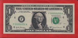 Top-Rarität ! BINARY-Note: 1 US-Dollar [2017] > F52252252A < {$004-BIN1} - Valuta Nazionale