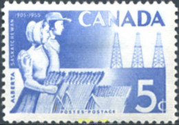250392 HINGED CANADA 1955 50 ANIVERSARIO DE LAS PROVINCIAS DE ALBERTA Y SASKATCHEWAN - 1952-1960