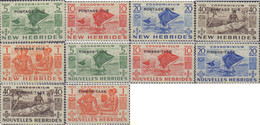 584749 MNH NUEVAS HEBRIDAS 1953 TASAS - Collections, Lots & Séries