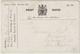 GREAT BRITAIN / WWI - 1919 Card From A German POW In A Camp Run By "BRITISH TROOPS IN FRANCE " - Lettres & Documents
