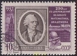 694084 USED UNION SOVIETICA 1957 250 ANIVERSARIO DEL NACIMIENTO DEL MATEMATICO LEONARD EULER (1707-1783) - Colecciones