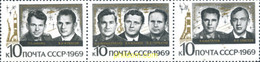 270051 MNH UNION SOVIETICA 1969 COMPONENTES DE LOS SOYOUZ 6, 7 Y 8 - Colecciones