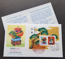 Japan Chinese New Year Of The Dragon 2000 Lunar Zodiac Tree (FDC) - Cartas & Documentos
